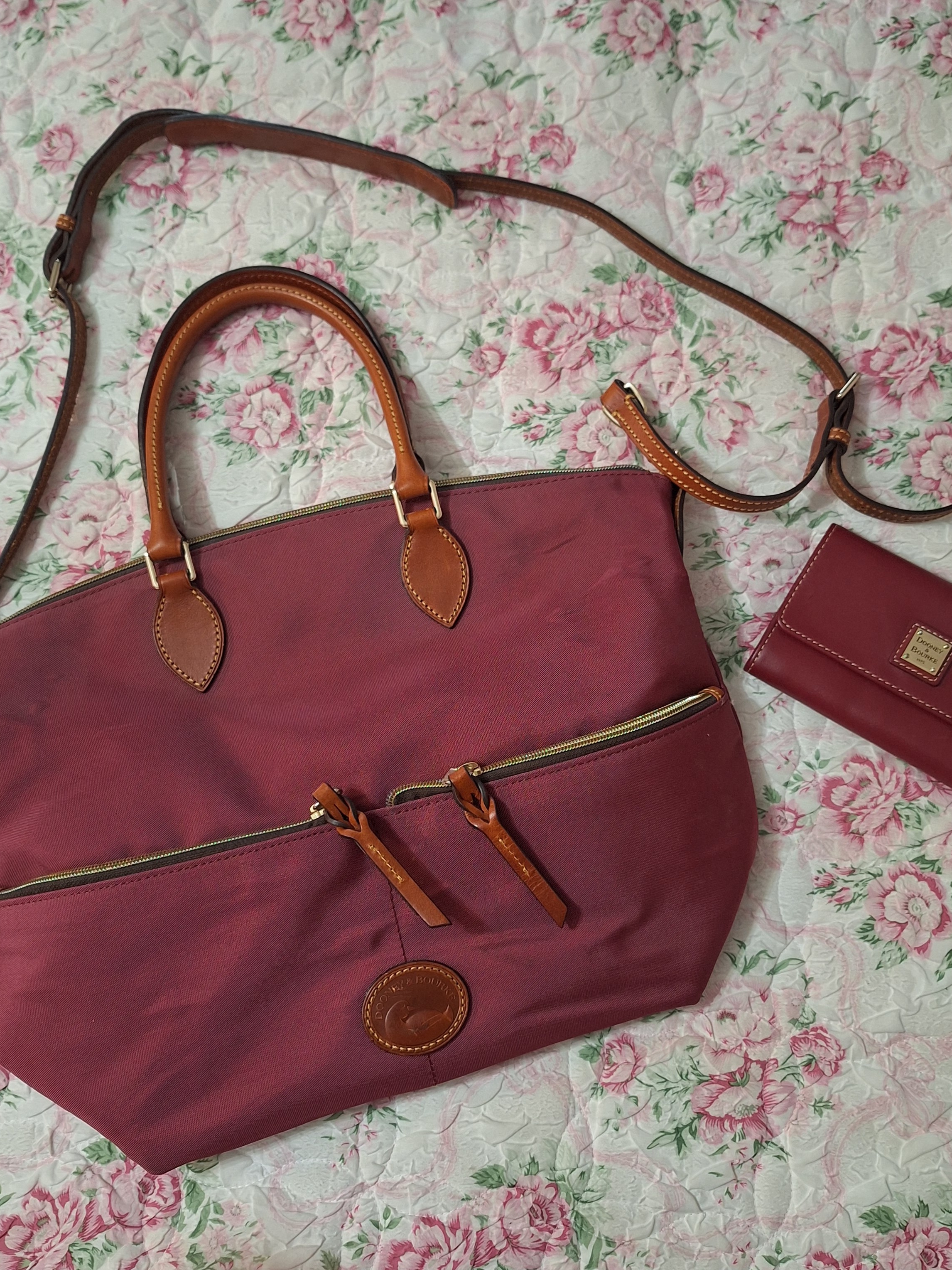 Dooney & Bourke Burgundy Purse With Wallet